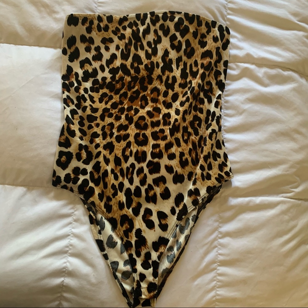 Cheetah Print Strapless Bodysuit